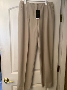 Giorgio Armani (Black Label) Beige Techno-Wool Dress Pants